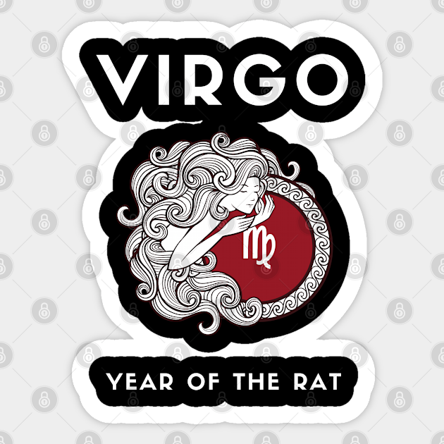 VIRGO / Year of the RAT Zodiac Gift Birthday Gift Sticker TeePublic